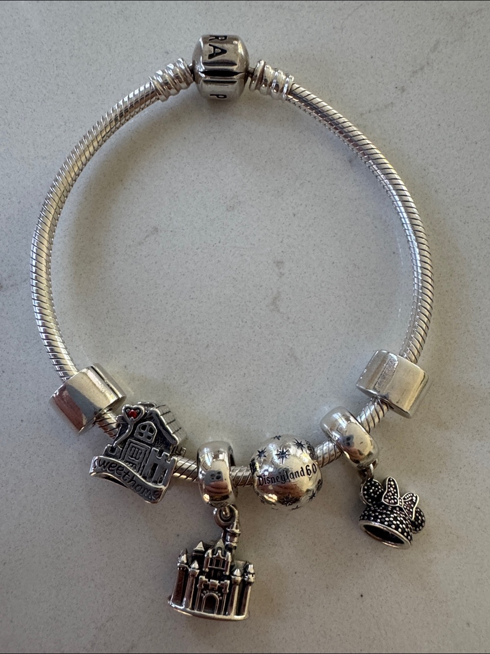 Pandora original Disney Parks bracelet w 4 Charms.  New ✨